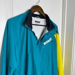 Boast Anorak Pullover Jacket Teal Yellow Color Block Windbreaker Men's‎ XXL